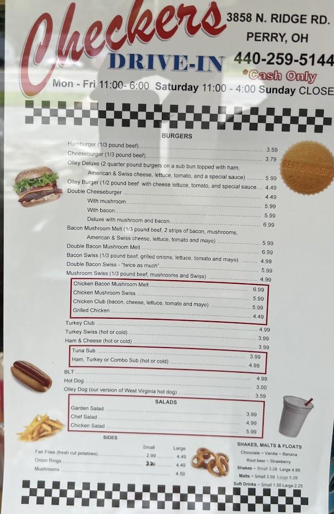 Checkers Drive-In Home of the best Burger in the World Menu image 3